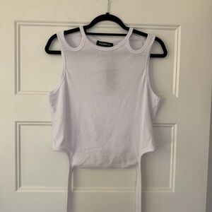 White Sleeveless Top